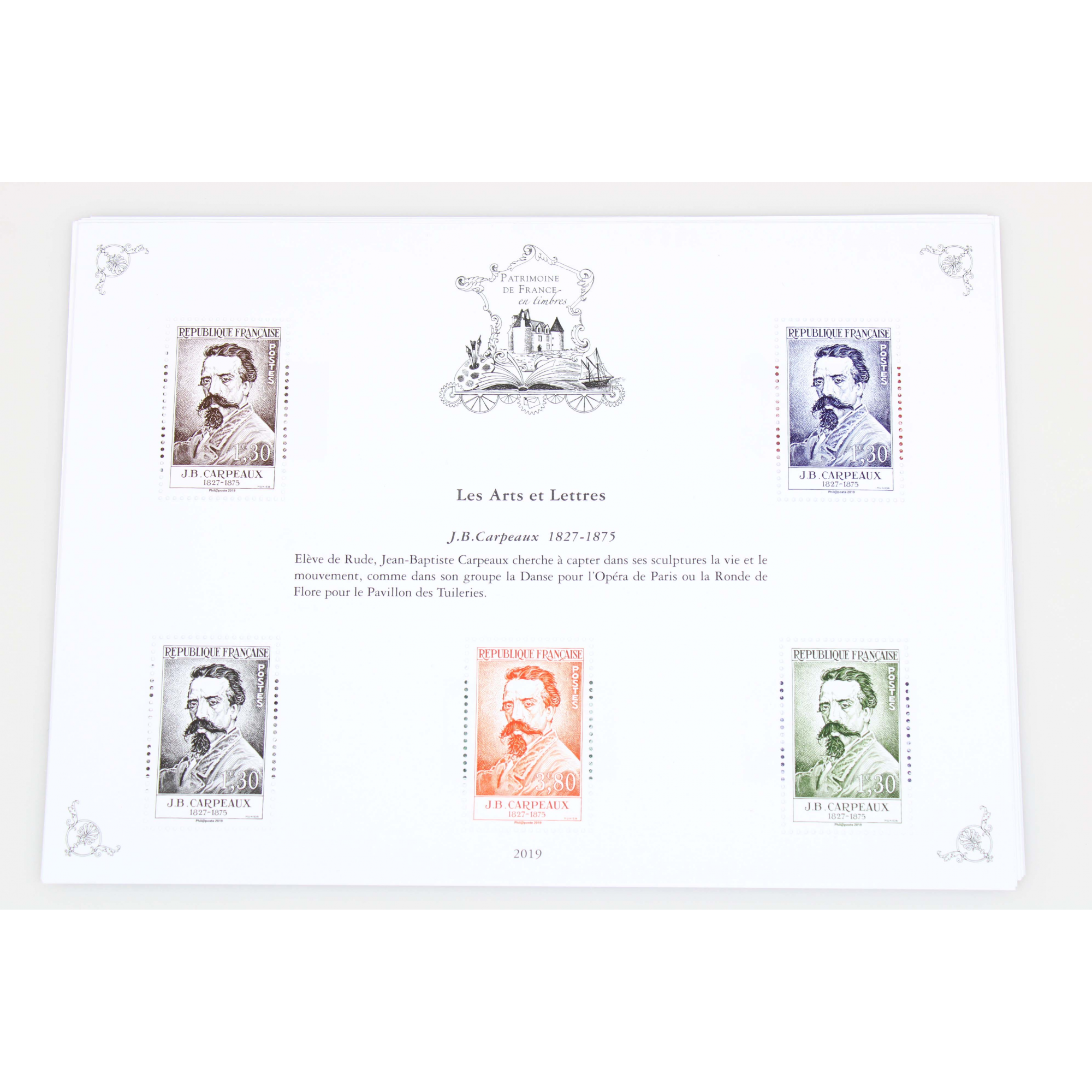 SÉRIE COMPLÈTE 11 FEUILLETS PATRIMOINE DE FRANCE ANNÉE 2019 NEUFS**, BS1 A BS10A