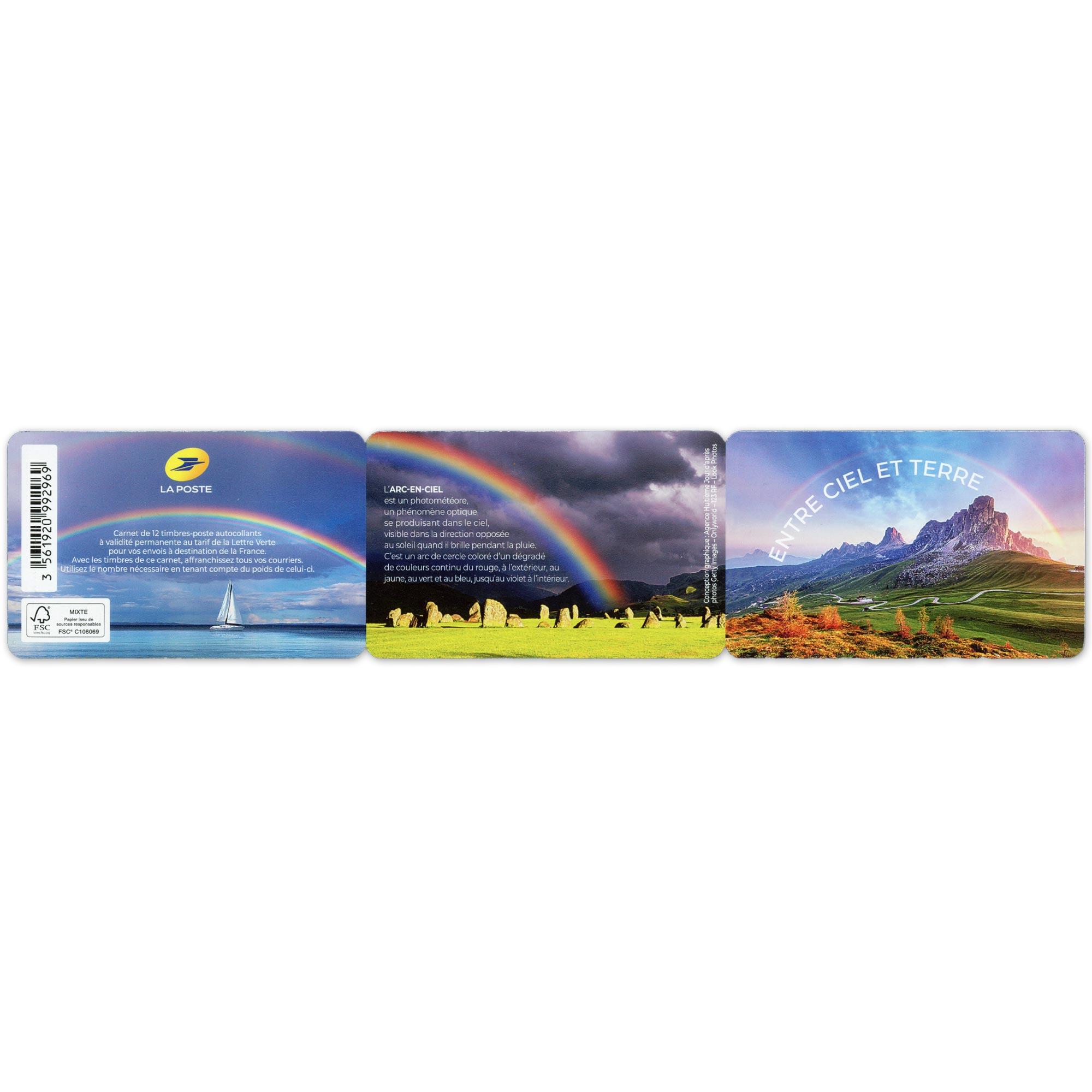 CARNET FRANCE BC2228 ENTRE CIEL ET TERRE, TIMBRES POUR AFFRANCHIR 12 LETTRES 20G