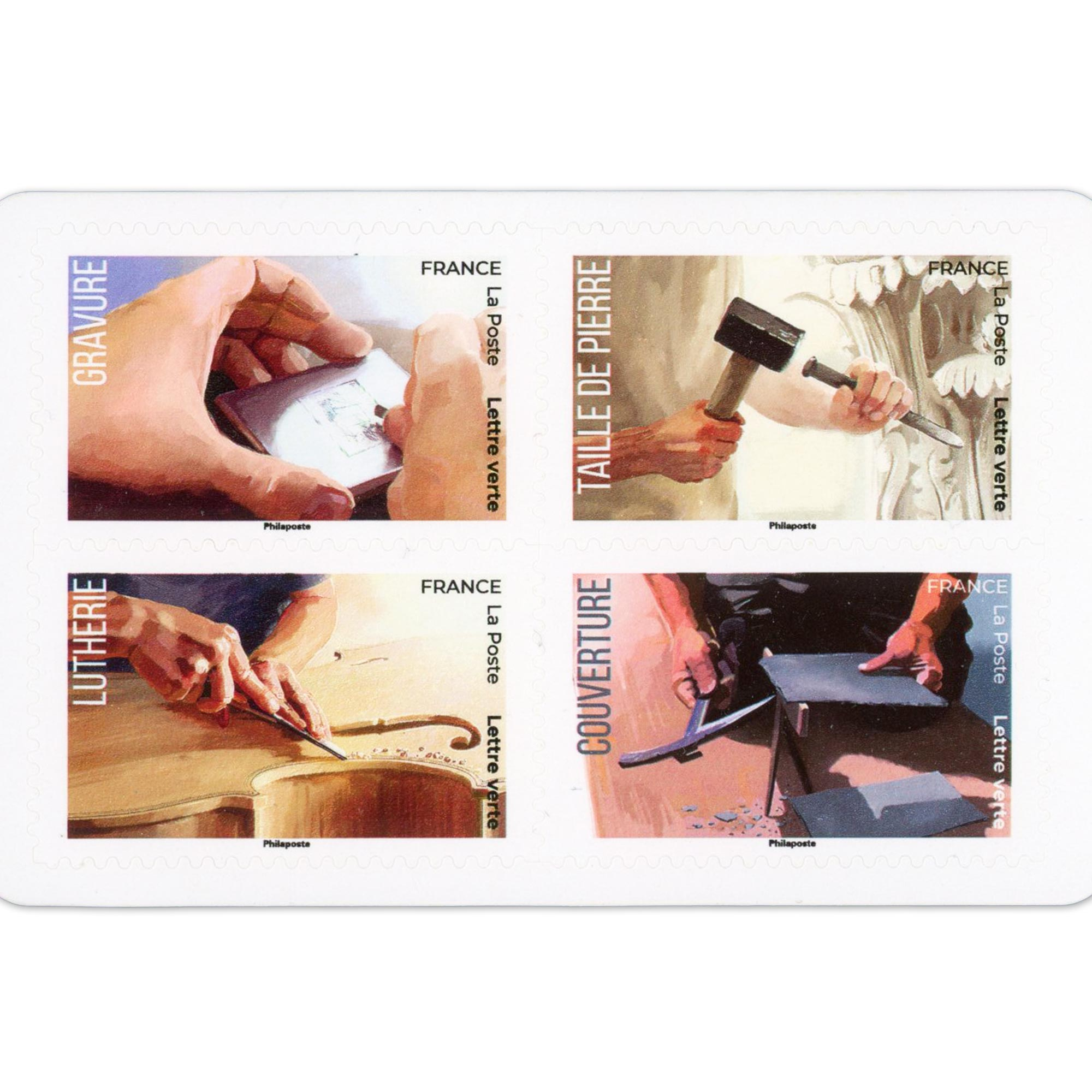 CARNET FRANCE BC2254 MÉTIERS D'EXCELLENCE TIMBRES POUR AFFRANCHIR 12 LETTRES 20G