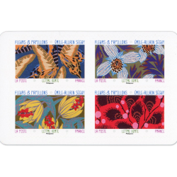 CARNET FRANCE BC2276 FLEURS ET PAPILLONS, TIMBRES POUR AFFRANCHIR 12 LETTRES 20G