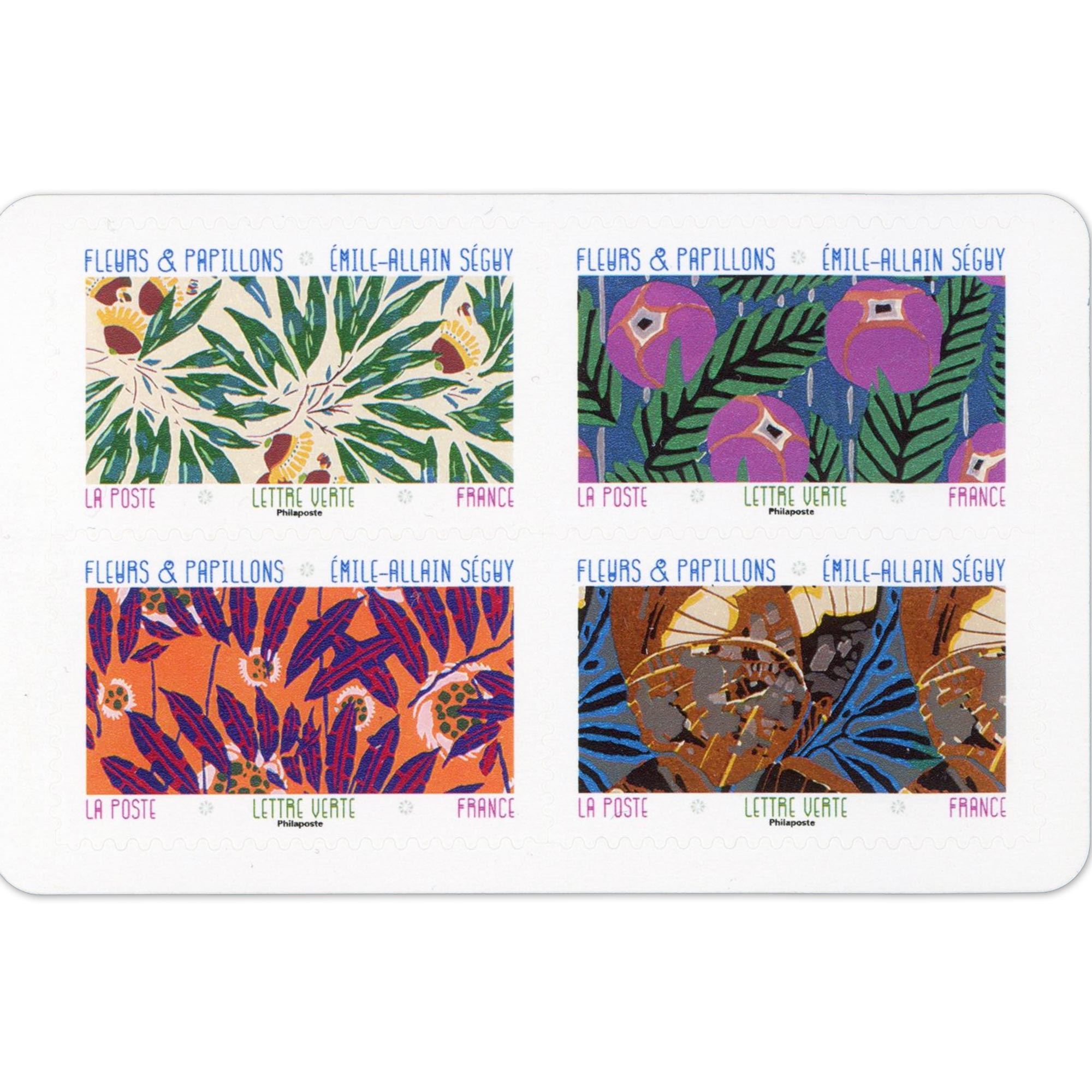 CARNET FRANCE BC2276 FLEURS ET PAPILLONS, TIMBRES POUR AFFRANCHIR 12 LETTRES 20G