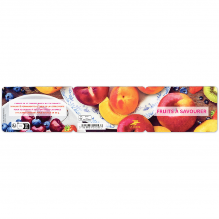 CARNET FRANCE BC2288 FRUITS A SAVOURER, TIMBRES POUR AFFRANCHIR 12 LETTRES 20G