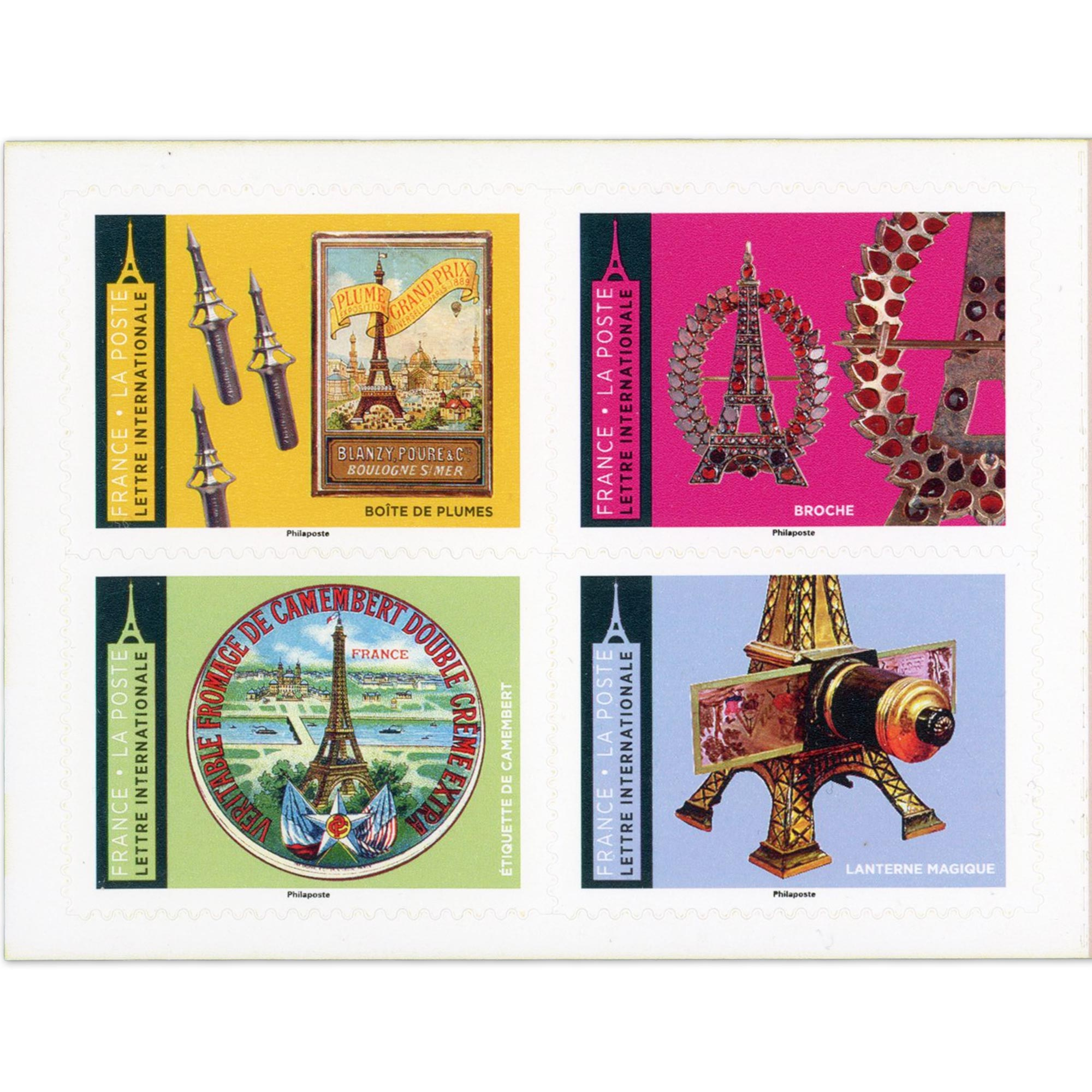 CARNET FRANCE BC2300 ICONIQUE TOUR EIFFEL, 8 TIMBRES 20G MONDE POUR AFFRANCHIR