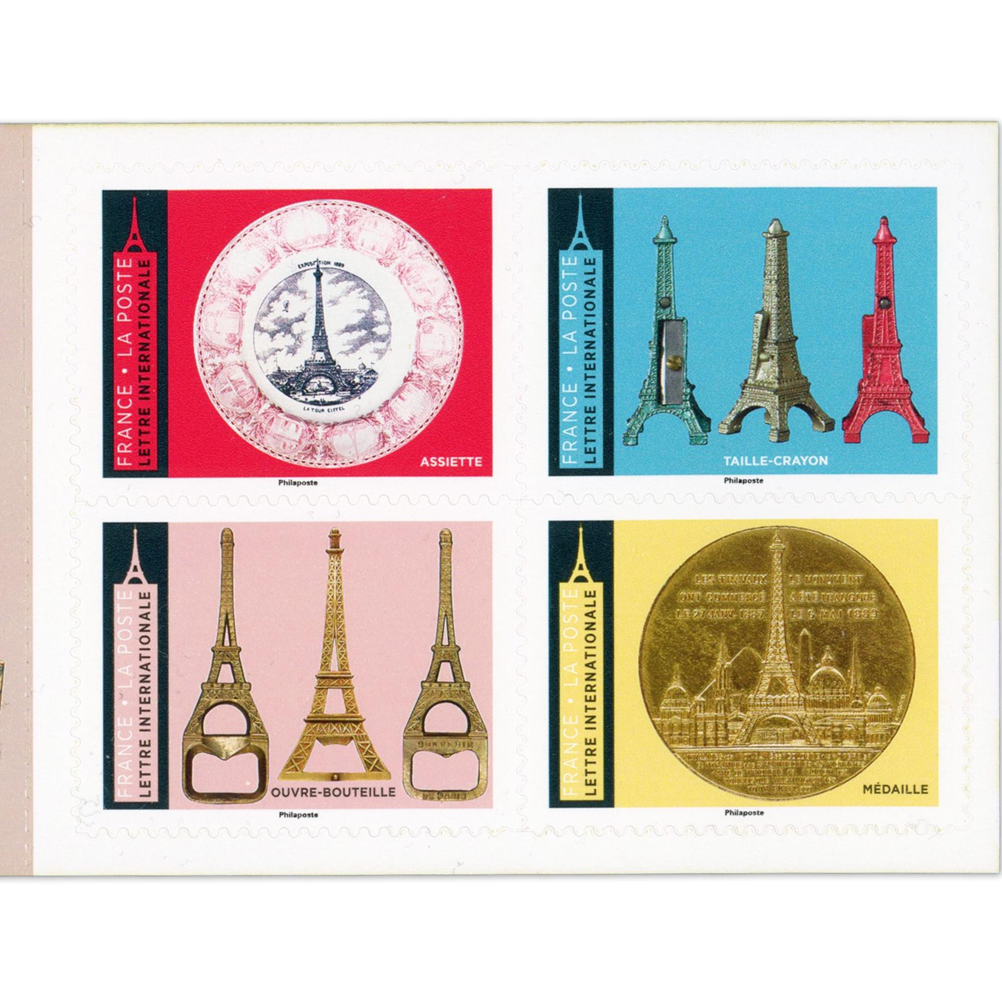 CARNET FRANCE BC2300 ICONIQUE TOUR EIFFEL, 8 TIMBRES 20G MONDE POUR AFFRANCHIR