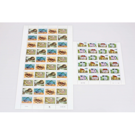 STOCK FEUILLES SAINT PIERRE ET MIQUELON ANNÉES 80/90 TIMBRES NEUFS, FACIALE 413€