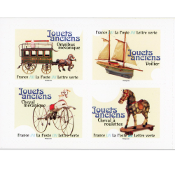 CARNET FRANCE BC2363 JOUETS ANCIENS, TIMBRES POUR AFFRANCHIR 12 LETTRES 20G