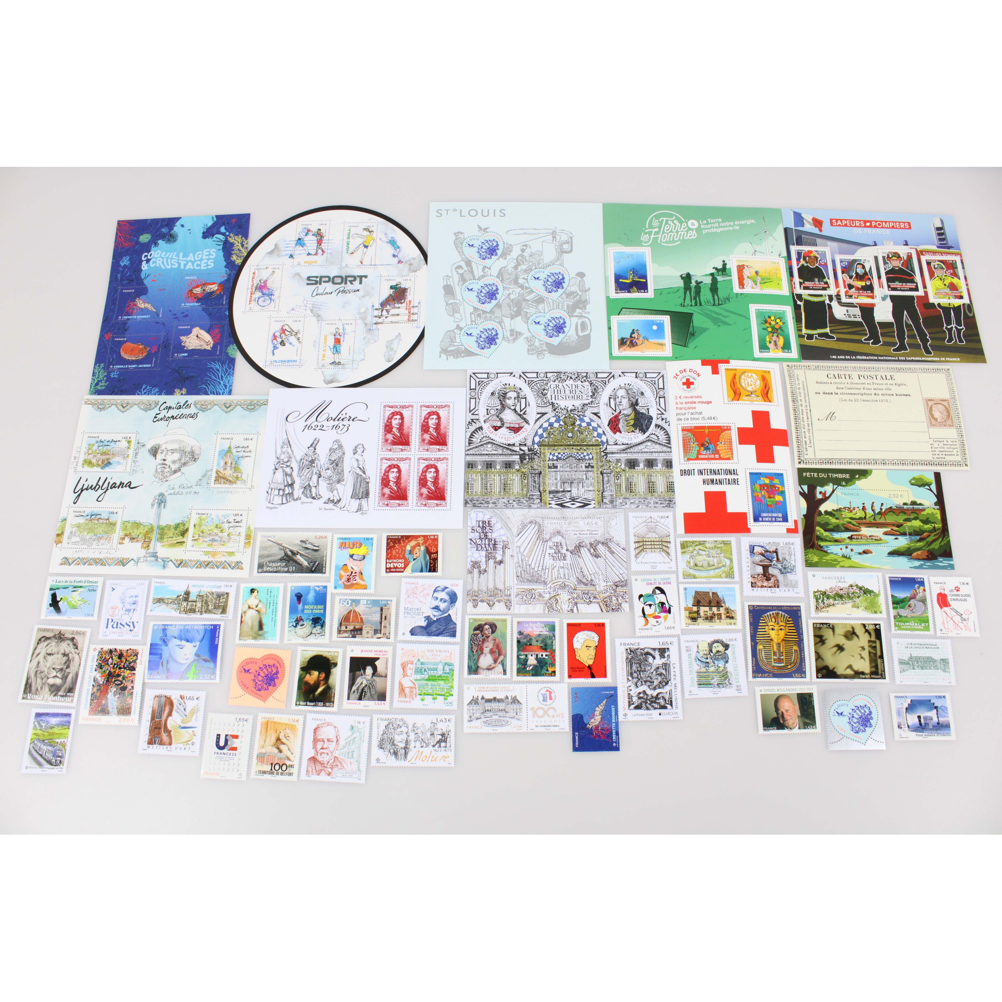COLLECTION DE FRANCE ANNÉE 2022 TIMBRES NEUFS, TP ET BLOCS FACIALE 131 EUROS