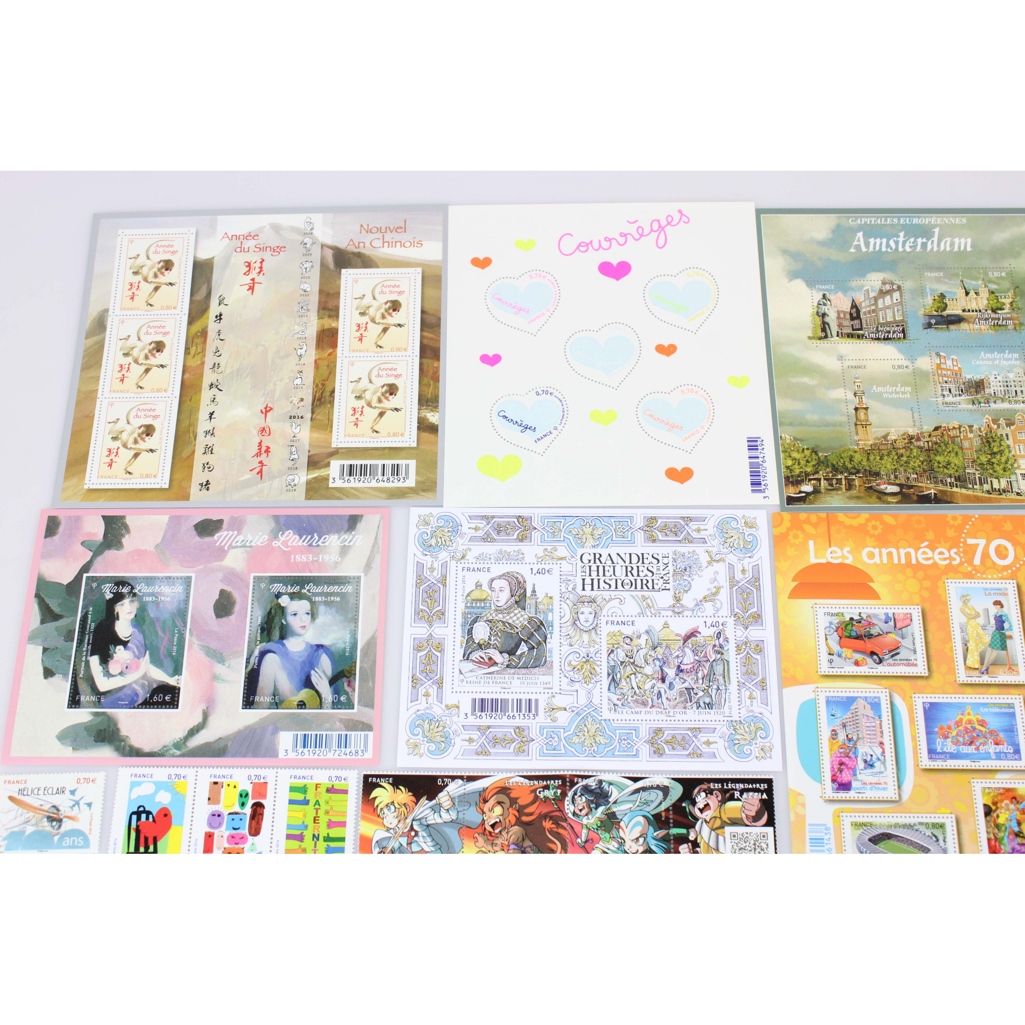 COLLECTION DE FRANCE ANNÉE 2016 TIMBRES NEUFS, TP ET BLOCS FACIALE 101 EUROS