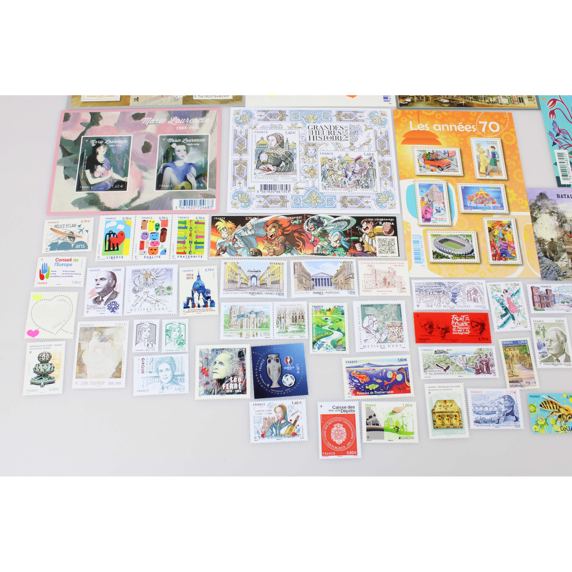 COLLECTION DE FRANCE ANNÉE 2016 TIMBRES NEUFS, TP ET BLOCS FACIALE 101 EUROS