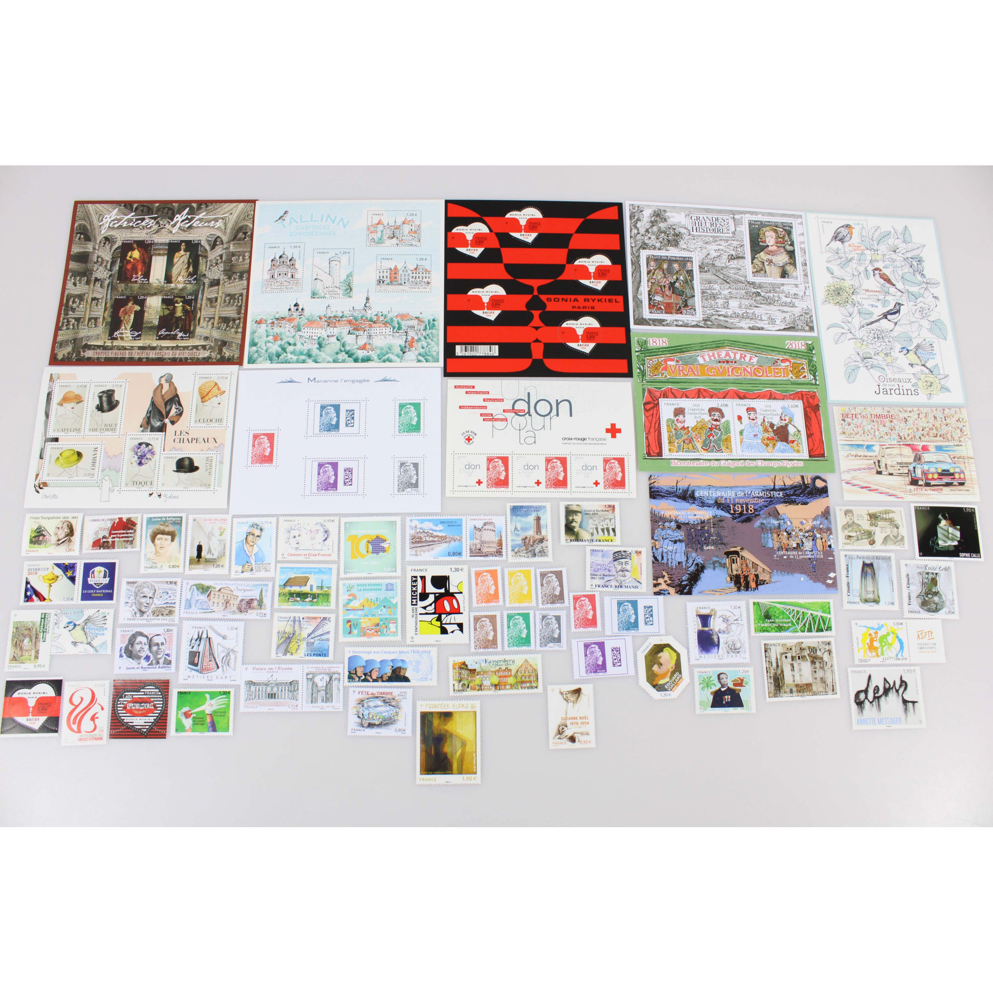 COLLECTION DE FRANCE ANNÉE 2018 TIMBRES NEUFS, TP ET BLOCS FACIALE 113 EUROS