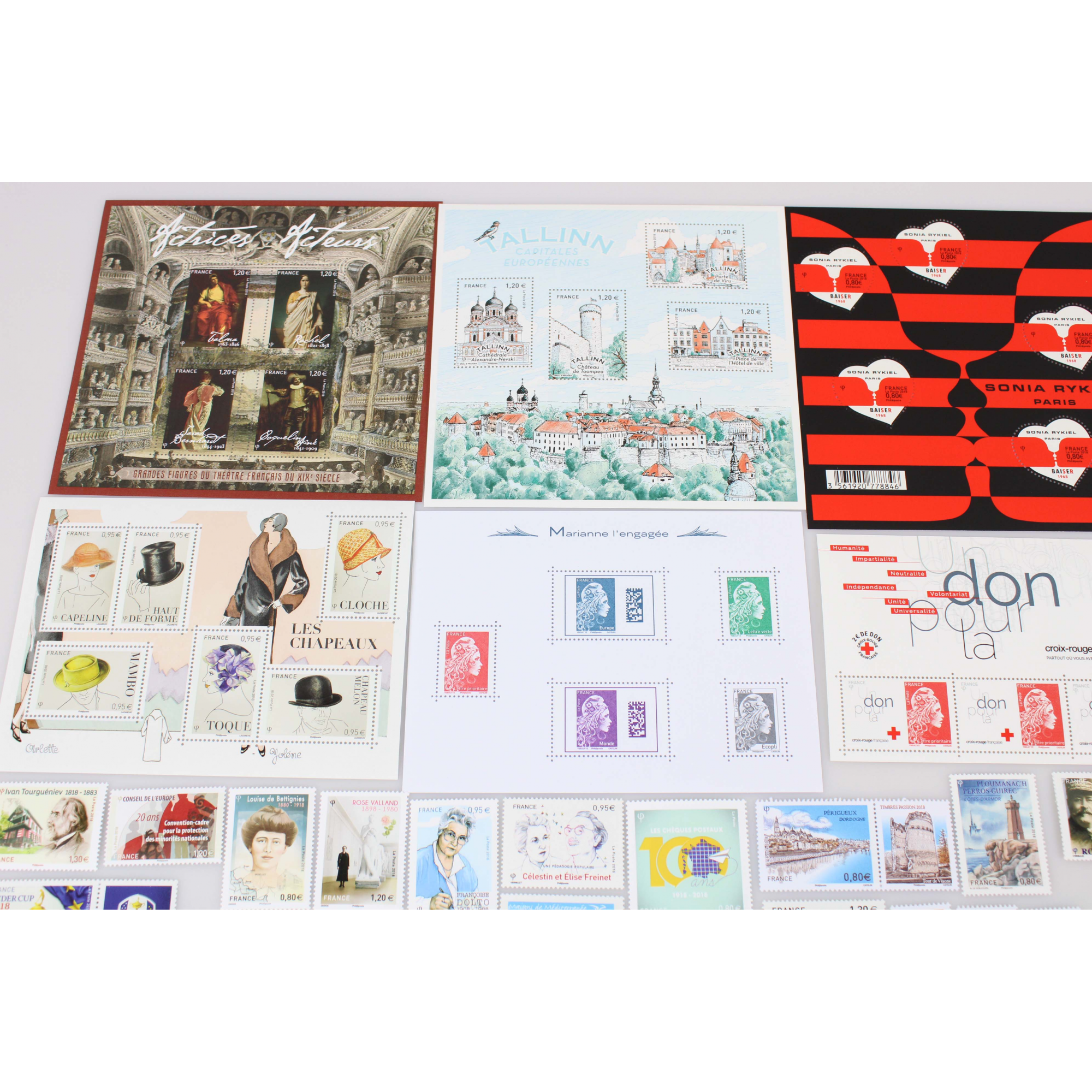 COLLECTION DE FRANCE ANNÉE 2018 TIMBRES NEUFS, TP ET BLOCS FACIALE 113 EUROS