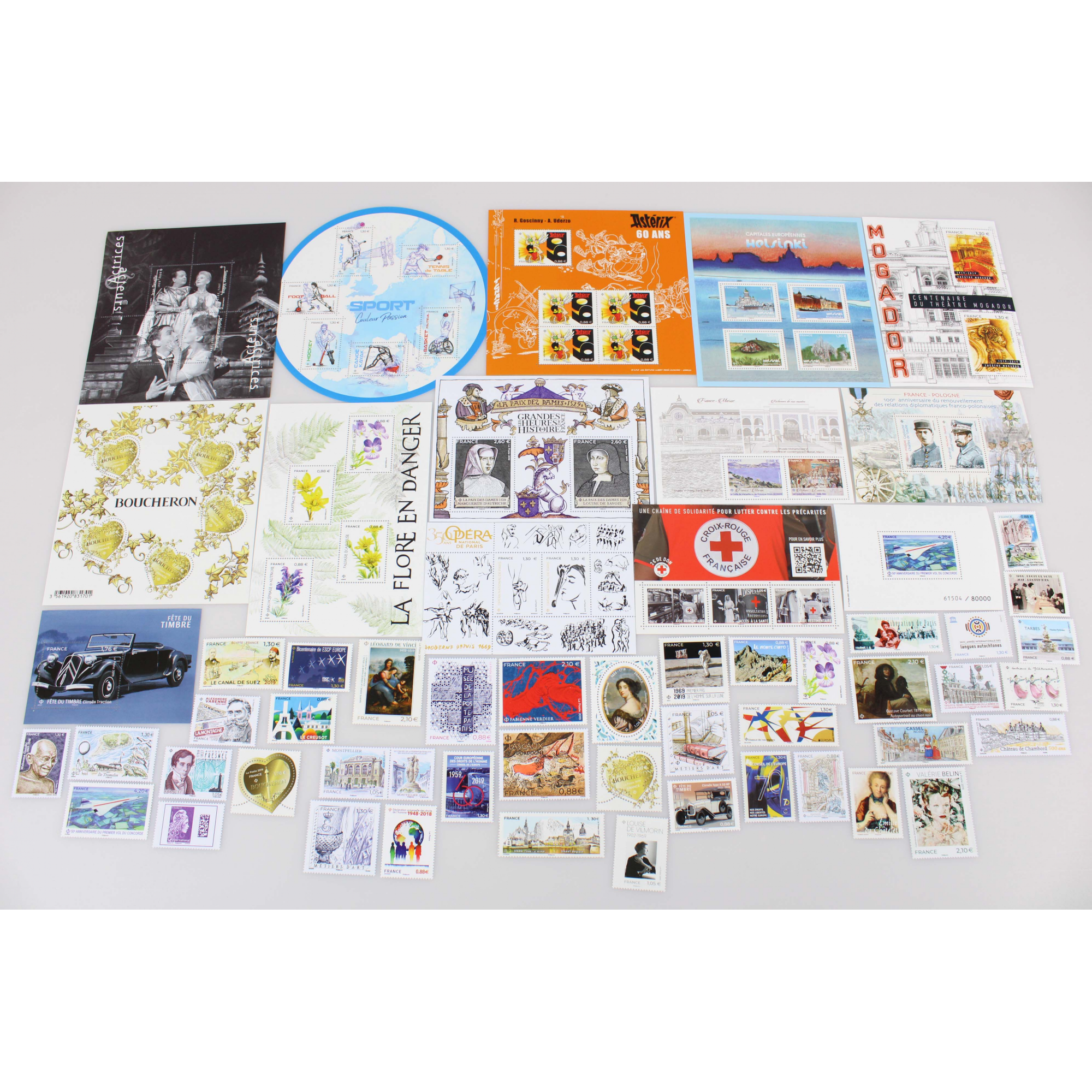 COLLECTION DE FRANCE ANNÉE 2019 TIMBRES NEUFS, TP ET BLOCS FACIALE 106 EUROS