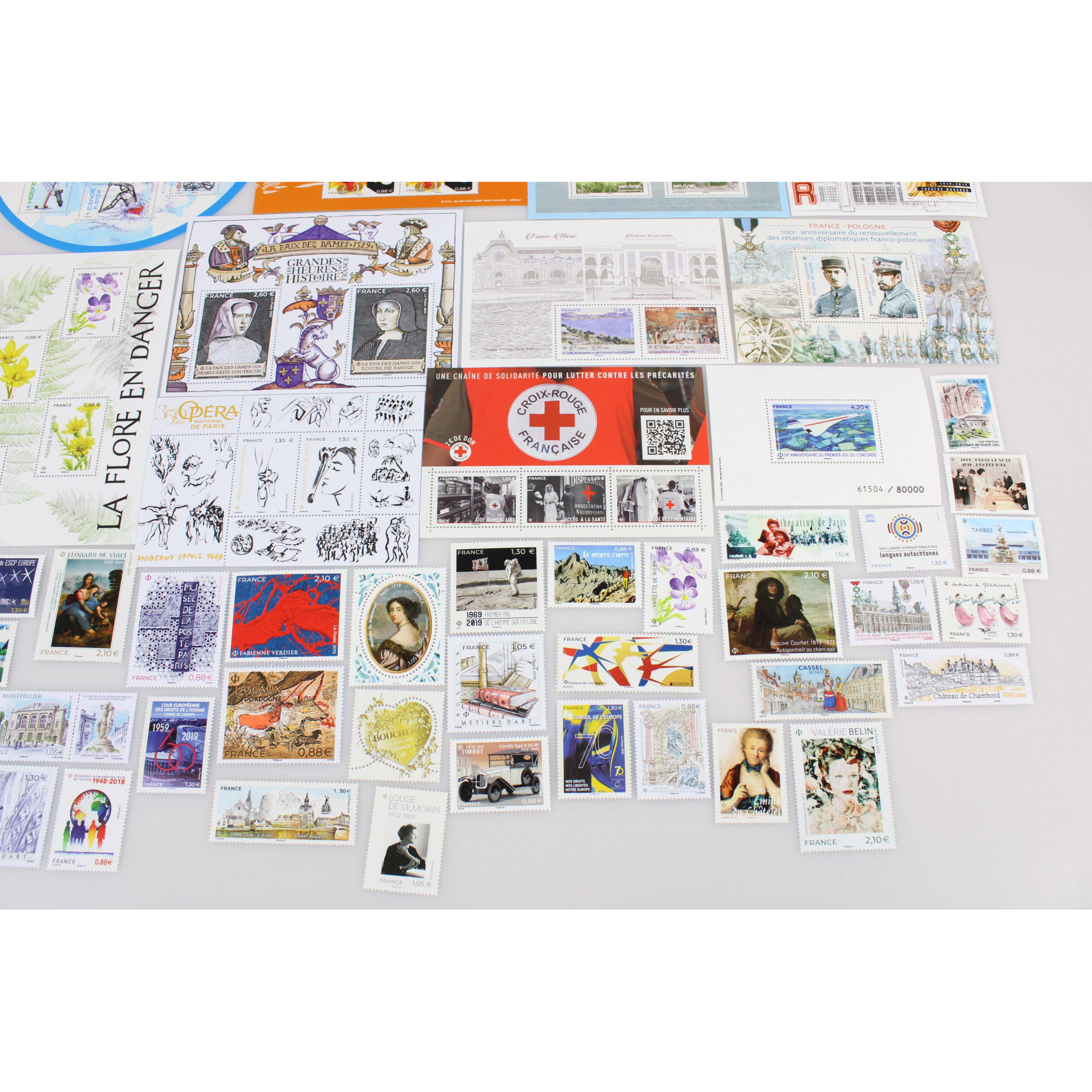 COLLECTION DE FRANCE ANNÉE 2019 TIMBRES NEUFS, TP ET BLOCS FACIALE 106 EUROS