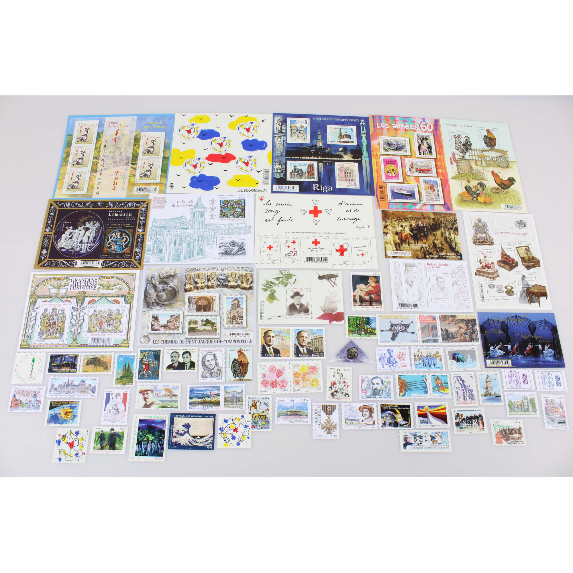 COLLECTION DE FRANCE ANNÉE 2015 TIMBRES NEUFS, TP ET BLOCS FACIALE 96 EUROS