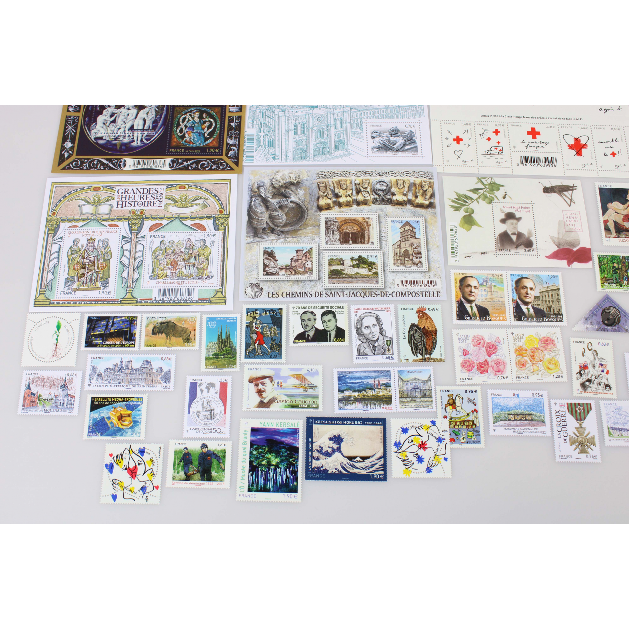 COLLECTION DE FRANCE ANNÉE 2015 TIMBRES NEUFS, TP ET BLOCS FACIALE 96 EUROS