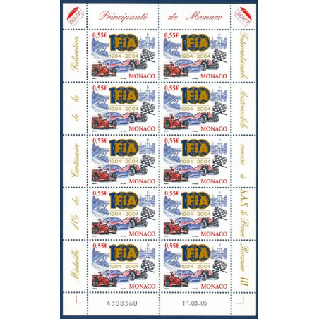 LOT DE 50 BLOCS DE MONACO N° 2485, TIMBRES NEUFS** VALEUR FACIALE 275 EUROS