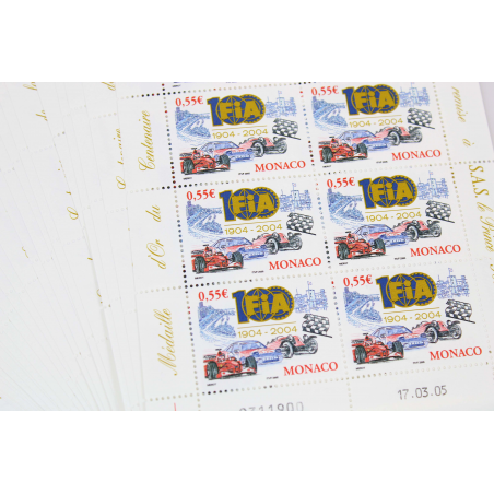 LOT DE 50 BLOCS DE MONACO N° 2485, TIMBRES NEUFS** VALEUR FACIALE 275 EUROS