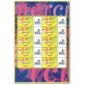 FEUILLE FRANCE F3433A OFFSET TIMBRES "MERCI" AVEC VIGNETTE TIMBRES PERSONNALISÉS