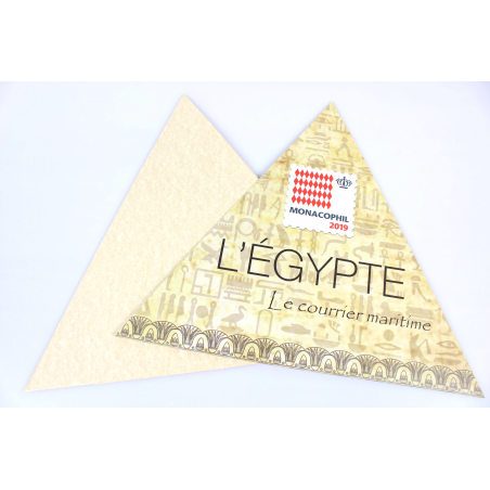 MONACOPHIL POCHETTE MONACO 2019 L'EGYPTE AVEC UN BLOC-FEUILLET TIMBRES NEUFS**