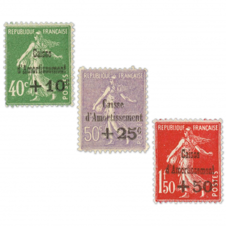 CAISSE D'AMORTISSEMENT N° 275 A 277 TIMBRES FRANCE NEUFS** COTE 675 EUROS