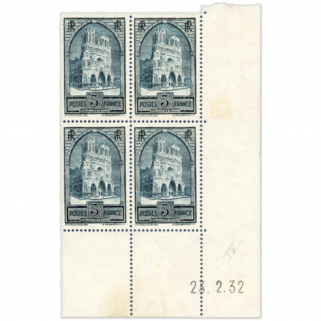 FRANCE COIN DATÉ N° 259c CATHÉDRALE DE REIMS, TIMBRES NEUFS** 1929 - 1931