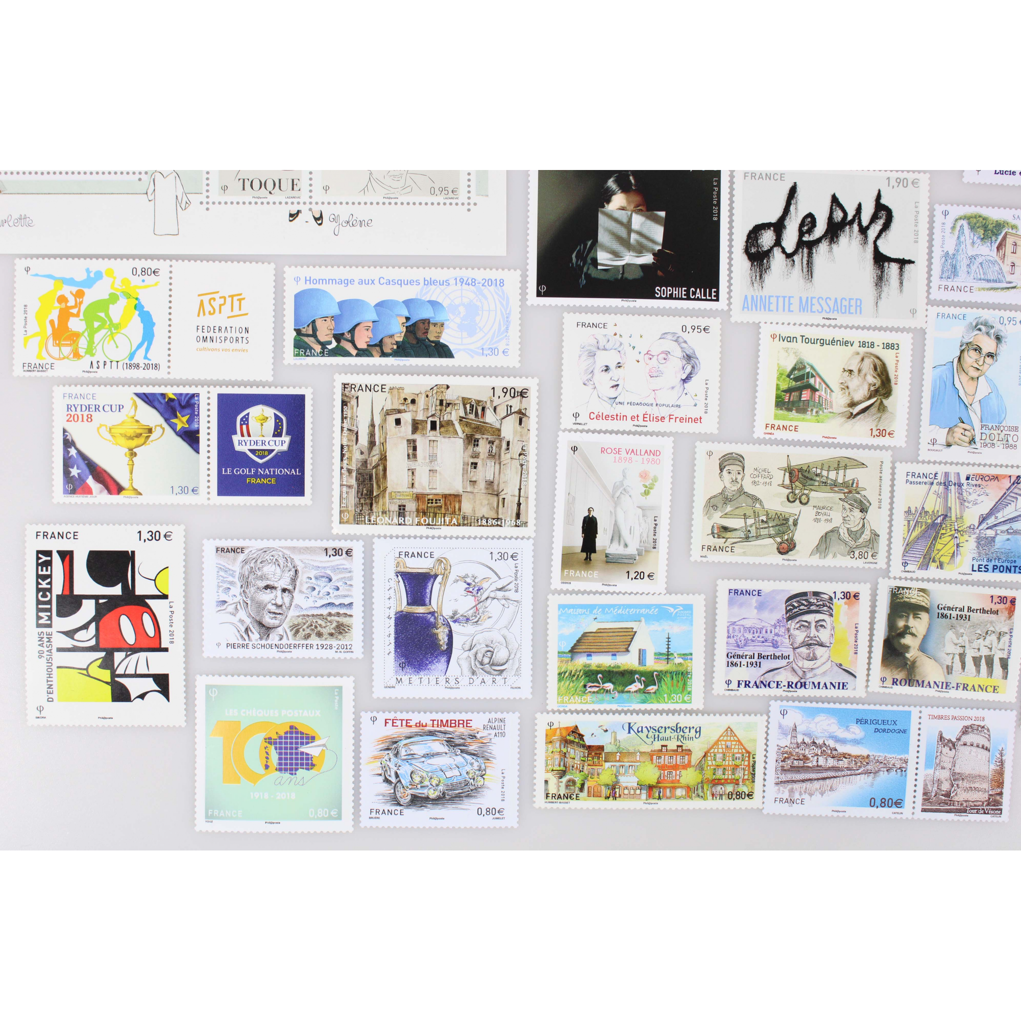 LOT DE FRANCE TIMBRES NEUFS** ANNÉE 2018 TIMBRES-POSTE ET BLOCS FACIALE 83 EUROS