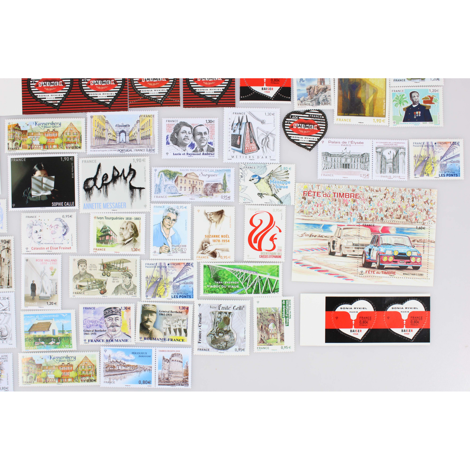 LOT DE FRANCE TIMBRES NEUFS** ANNÉE 2018 TIMBRES-POSTE ET BLOCS FACIALE 83 EUROS