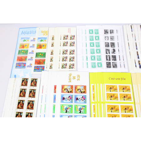 FRANCE LOT CARNETS DE TIMBRES EN EUROS NEUFS** VALEUR FACIALE 878 EUROS