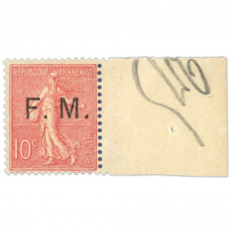 FRANCE FRANCHISE MILITAIRE N° 4 10c ROSE, TIMBRE NEUF** AVEC BORD DE FEUILLE