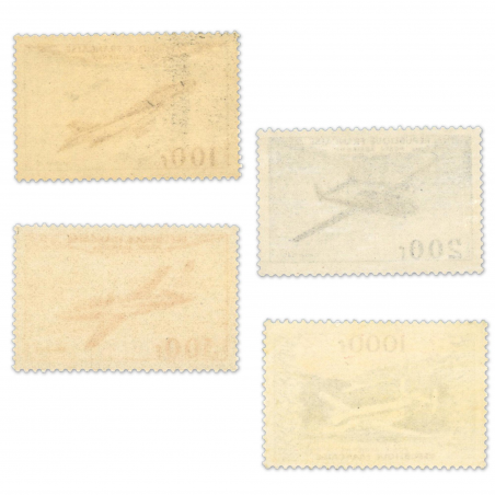 FRANCE, SÉRIE TIMBRES POSTE AÉRIENNE N° 30 A 33 PROTOTYPES NEUFS ANNÉE 1954