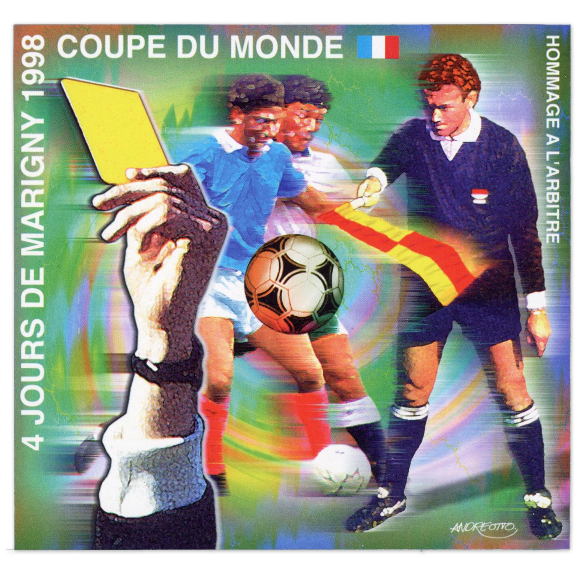 2 BLOCS SOUVENIRS CARRÉ DE MARIGNY N° 10 COUPE DU MONDE DE FOOTBALL 1998 NEUFS**