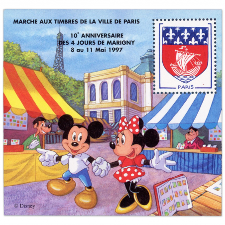 BLOCS SOUVENIRS CARRÉ DE MARIGNY N° 9 MICKEY, 2 BLOCS NEUFS** 1997