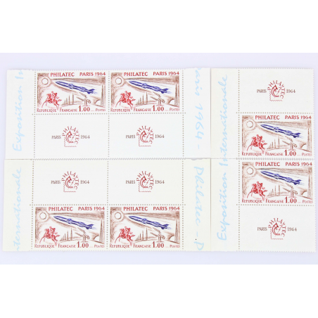 FRANCE N°1422 LOT DE 26 TIMBRES EXPOSITION PHILATEC 1964 AVEC VIGNETTES