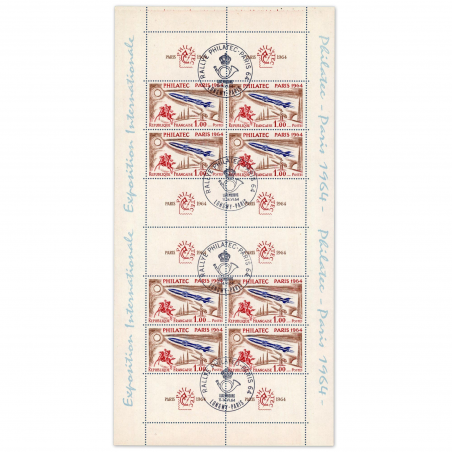 FRANCE BLOC N° 6 PHILATEC EXPOSITION INTERNATIONALE PARIS 1964 OBLITÉRÉ 1ER JOUR