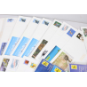 LOT DE 100 ENVELOPPES MONDE PRÉ-AFFRANCHIES POUR LETTRES 20G, THÈMES DIVERS