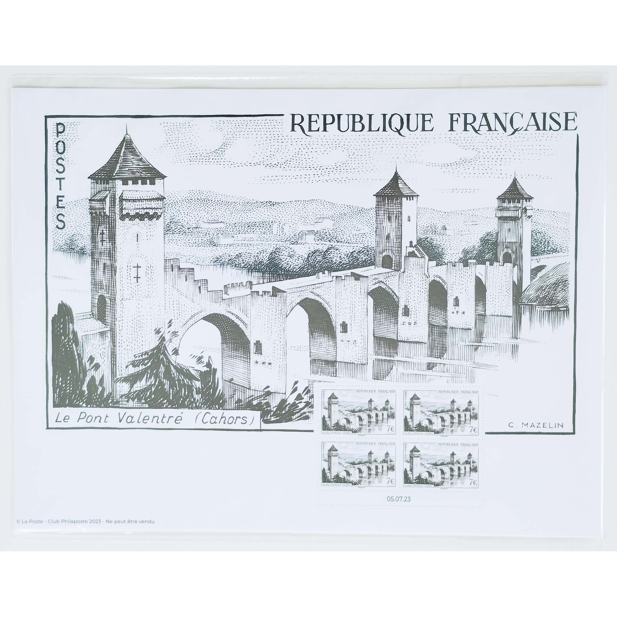 FRANCE AFFICHE CAHORS, TIRAGE LIMITE (RARE) 2023 TIMBRES NEUFS SOUS BLISTER