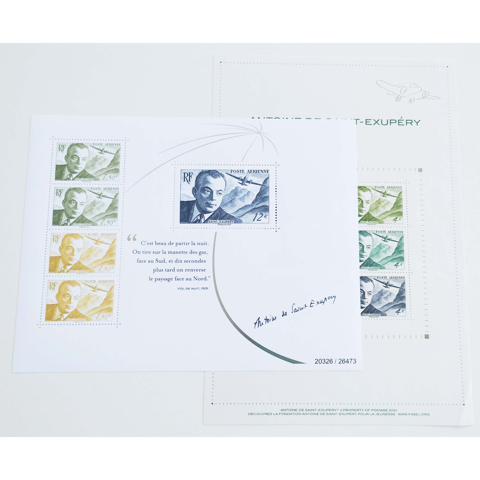 FRANCE, POSTE AÉRIENNE F86/F89, 2 BLOCS ANTOINE DE SAINT-EXUPÉRY NEUFS - 2021