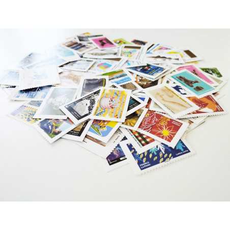 LOT DE 100 TIMBRES VALIDITES PERMANENTES AFFRANCHISSEMENT LETTRES VERTES FRANCE