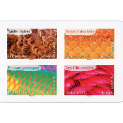 FRANCE CARNET DE TIMBRES N°BC2389 ANIMAUX COULEUR 12 LETTRES 20g POUR AFFRANCHIR