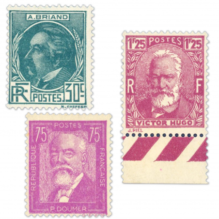 FRANCE SÉRIE N° 291 A 293 CÉLÉBRITÉS, TIMBRES NEUFS SANS CHARNIÈRE - 1933