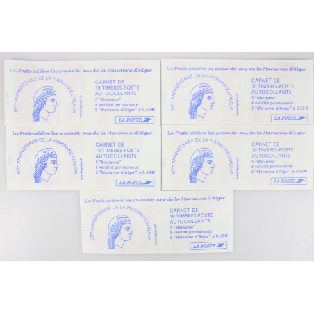 LOT DE 21 CARNETS A COMPO VARIABLE N° 1512 TIMBRES VALIDITE PERMANENTE ET 0.5E