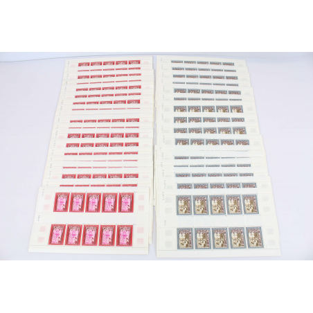 LOT ANDORRE DE - 45 FEUILLES COMPLETES - N°199 ET 200 TIMBRES NEUFS** RETABLE