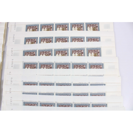 LOT ANDORRE DE - 45 FEUILLES COMPLETES - N°199 ET 200 TIMBRES NEUFS** RETABLE