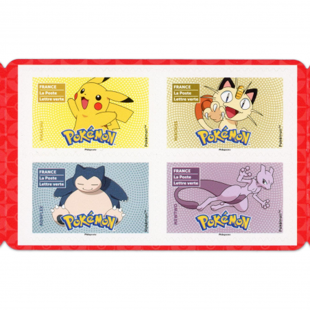 CARNET FRANCE POKÉMON, 12 TIMBRES POUR AFFRANCHIR LETTRES 20g