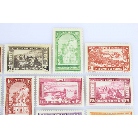 MONACO N° 119 A 134 PAYSAGES PRINCIPAUTÉ, SÉRIE TIMBRES POSTE NEUFS* 1933-1937