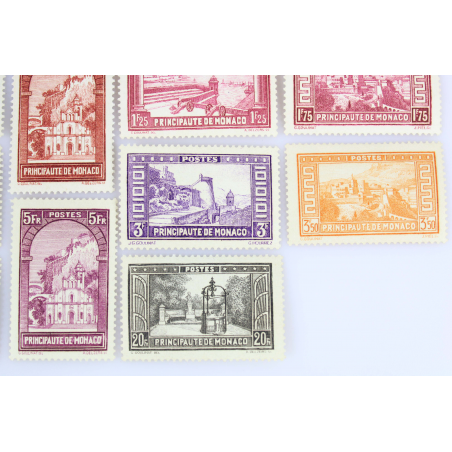 MONACO N° 119 A 134 PAYSAGES PRINCIPAUTÉ, SÉRIE TIMBRES POSTE NEUFS* 1933-1937