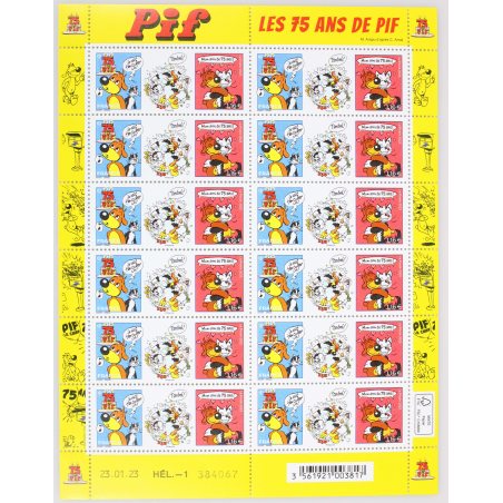 FEUILLET DE FRANCE - 75 ANS DE PIF LE CHIEN N° F94 - ANNÉE 2023 TIMBRES NEUFS**