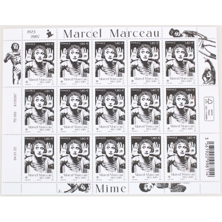 FEUILLET DE FRANCE - MARCEL MARCEAU N° F91 - ANNÉE 2023 TIMBRES NEUFS**