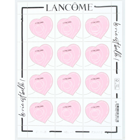 FEUILLET DE FRANCE - COEURS LANCÔME 1.29€ - ANNÉE 2024 TIMBRES NEUFS**