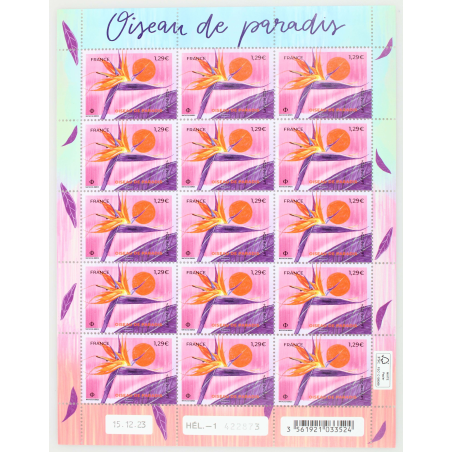 FEUILLET DE FRANCE - OISEAU DE PARADIS N° F125 - ANNÉE 2024 TIMBRES NEUFS**